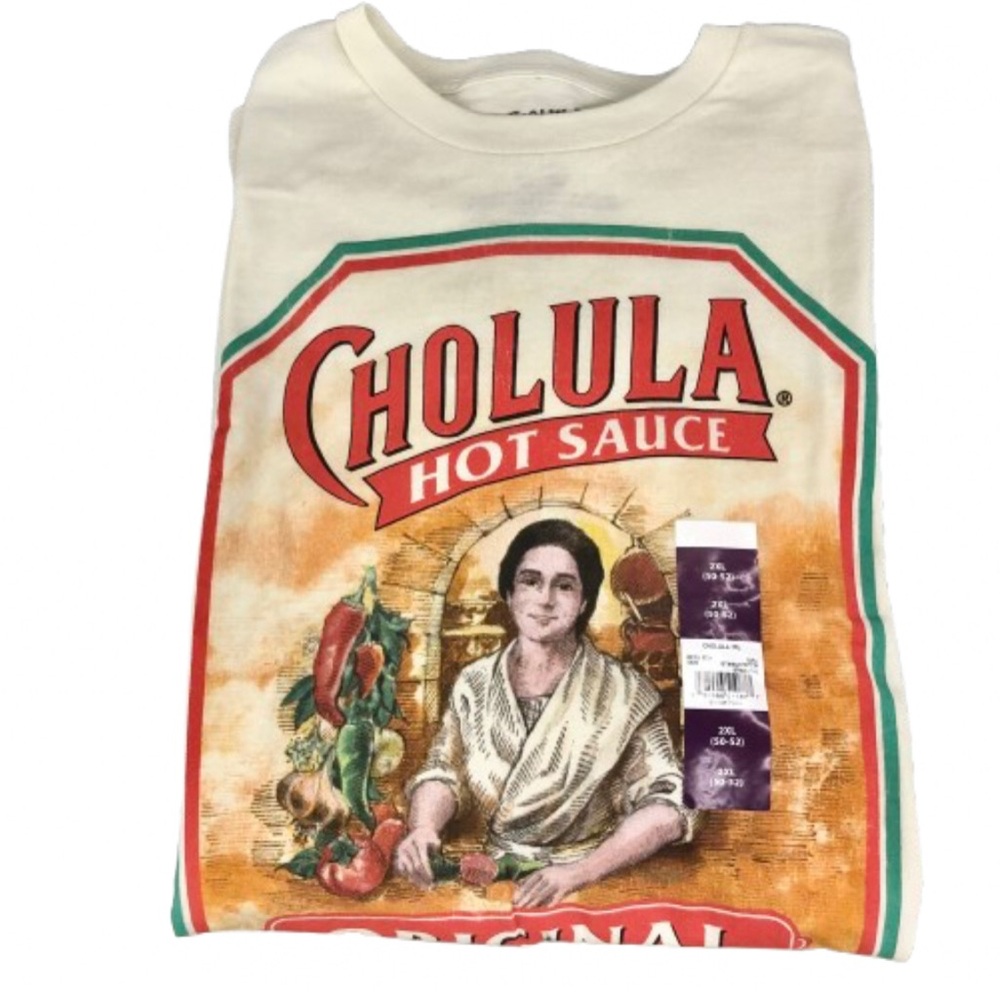 NEW CHOLULA Hot Sauce Tee Shirt 2XL Off White Men's & Big Men's UNISEX